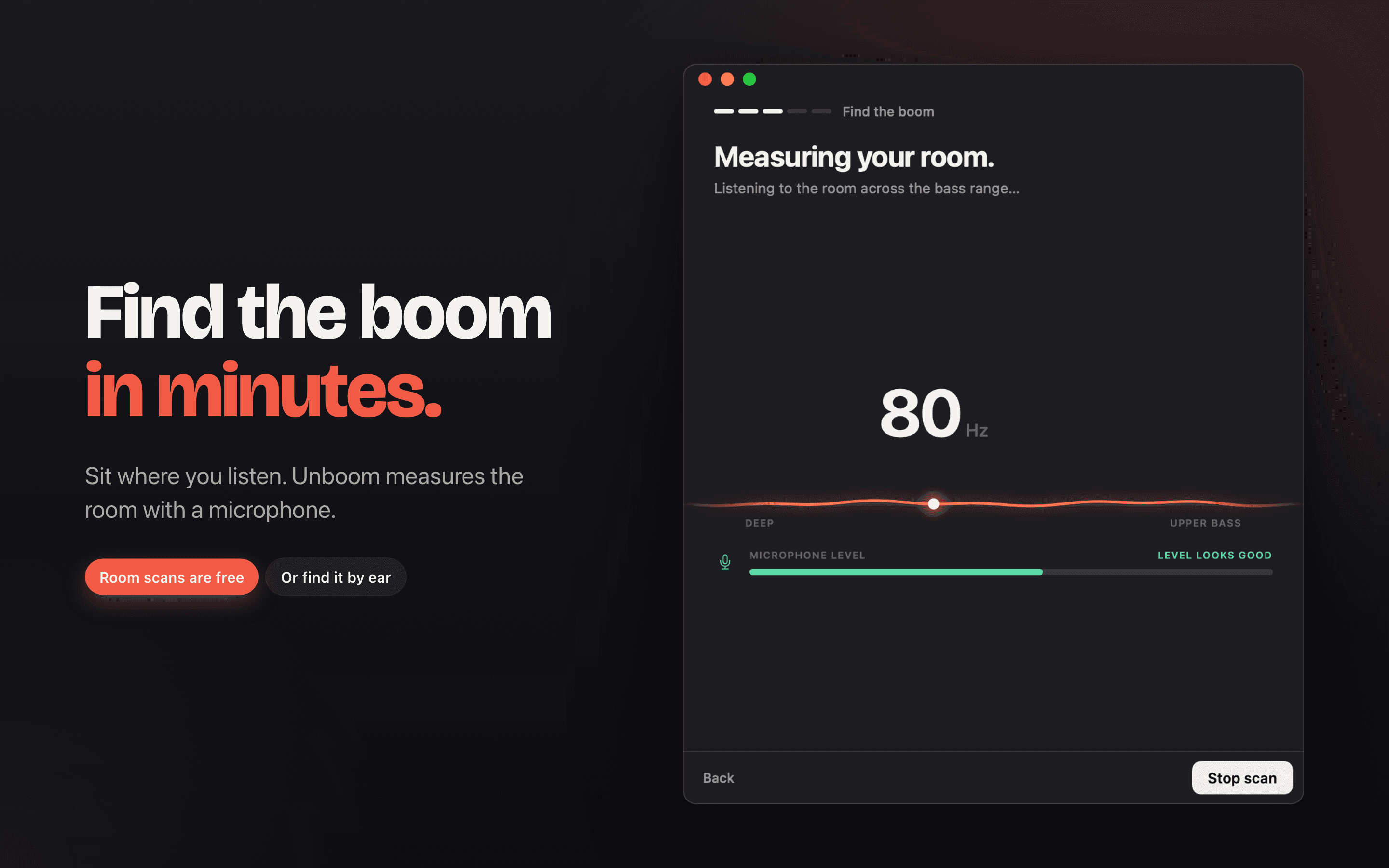 The room scan, finding the boom with the microphone