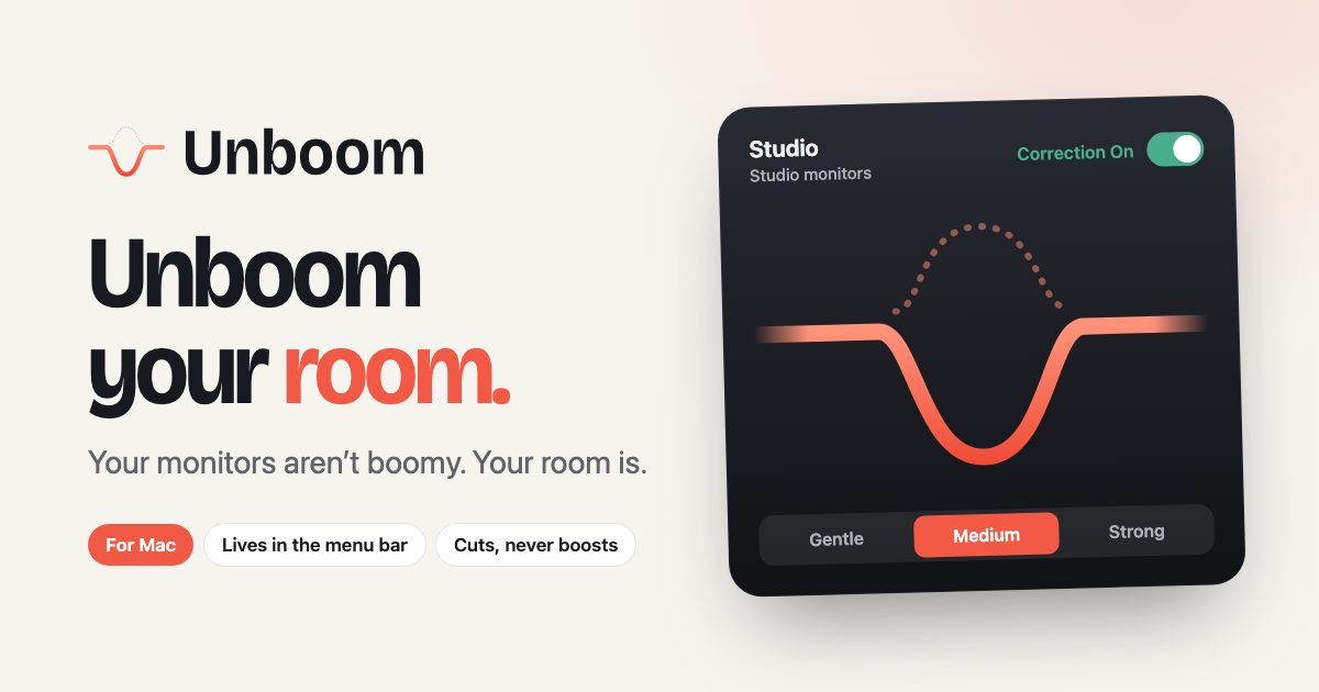 Unboom — Fix Boomy Bass From Your Room on Mac